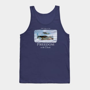 F6F Hellcat - FREEDOM IN THE CLOUDS - WW2 fighter aircraft - patriotic warbird Tank Top